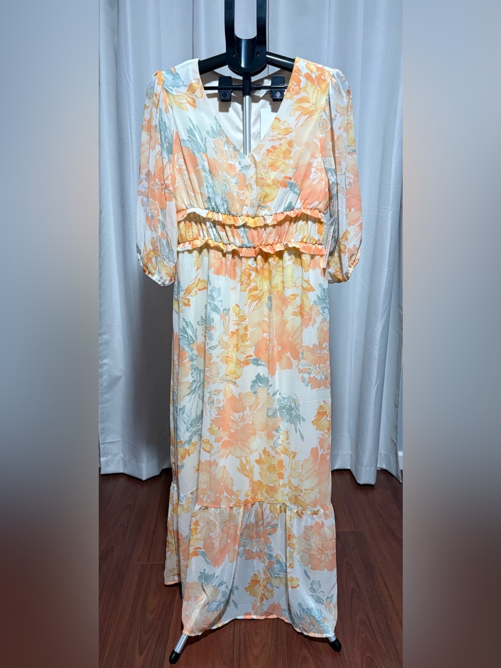 Women’s Luxology Floral Maxi Dress Size Large NWT